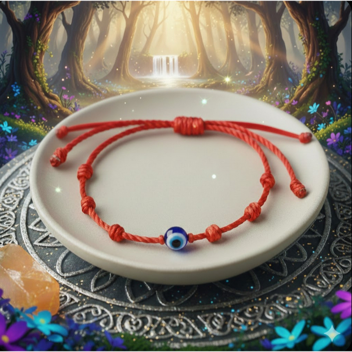 Pulseira  Kabbalah  Vermelha  7 sete  Nós + Olho grego Proteção e Sorte  Ajustável /Unissex /Amuleto em Oferta na Shopee