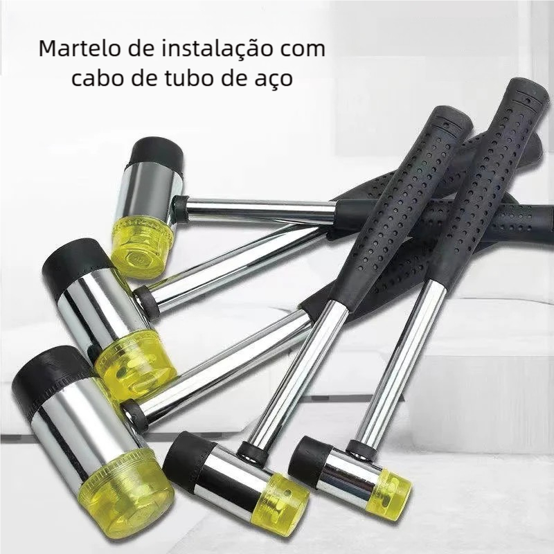 Martelo Precisão Artesanal – Cabeça Dupla Borracha Ouro 25cm, Para Costura! — imagem 2 de 2