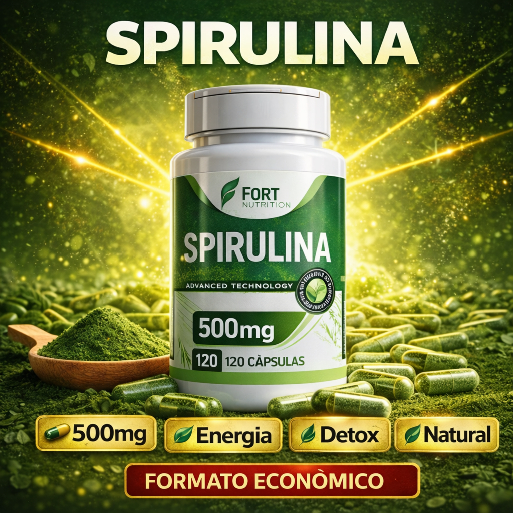 Spirulina 500mg – Super Alimento Natural – 120 Cápsulas – Energia e Vitalidade em Oferta na Shopee