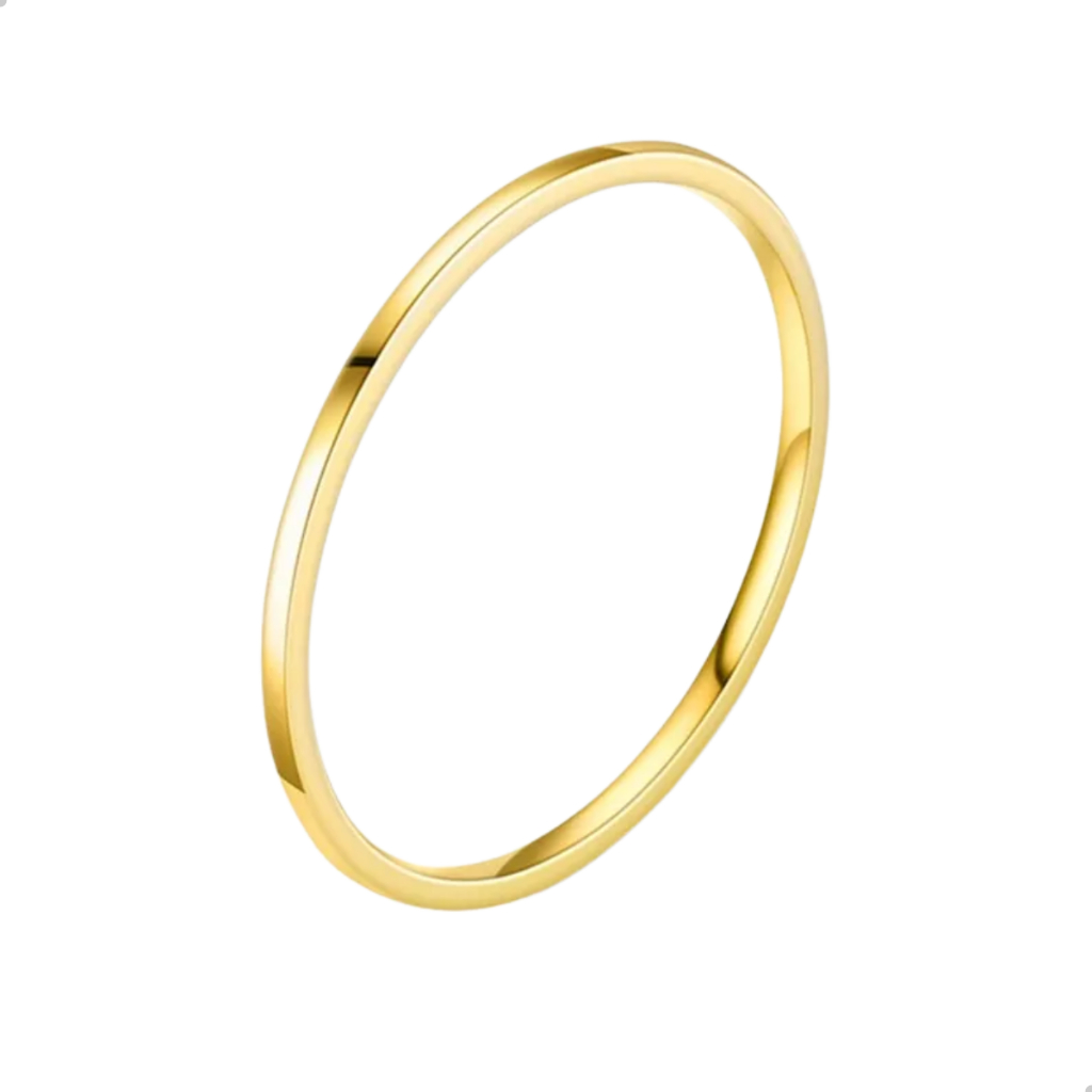 Aliança Fininha De Casamento Noivado Anel Feminino Aço Inox Compromisso Inoxidável Cor Ouro 18k 2mm em Oferta na Shopee