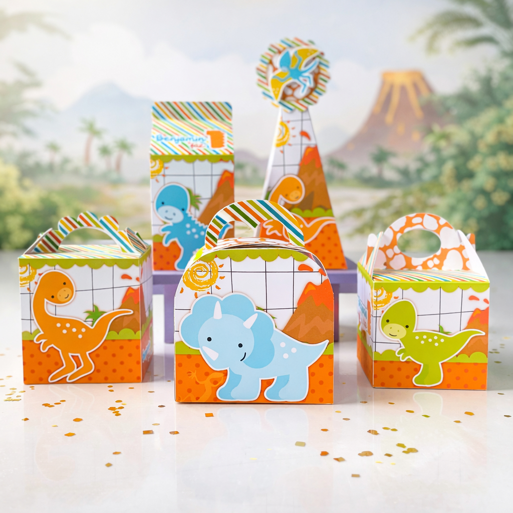 20 Caixinhas Personalizadas Com Nome Festa Dinossáuro | Dino Baby | Pronta para Montar