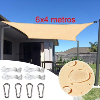 Toldo Impermeável 6x4m em Oxford 420D com Proteção UV para Jardim, Piscina e Camping – Cinza/Palha em Oferta na Shopee