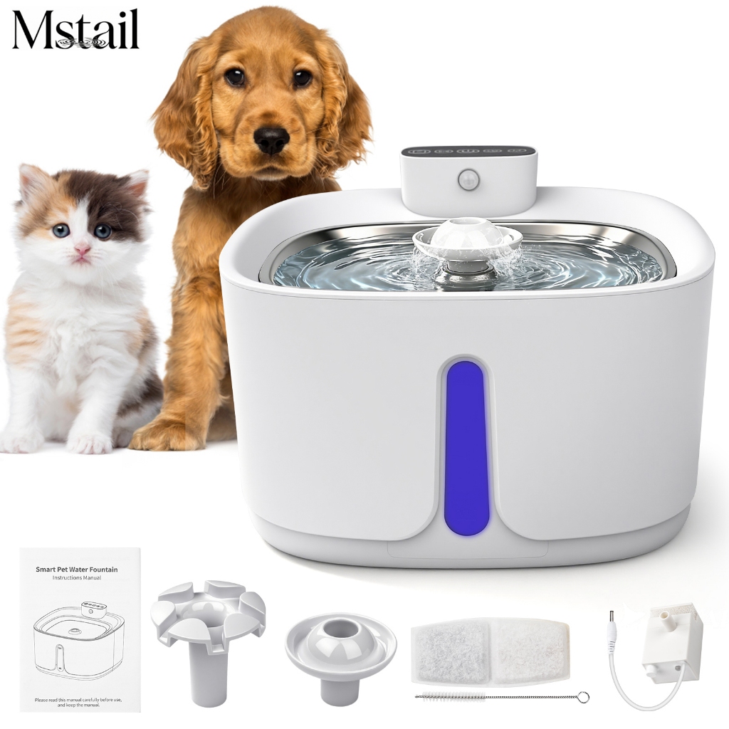 Mstail 3.2L Bebedouro Tipo Fonte Com Filtro Bebedouro Fonte com sensor Água Filtro Silenciosa Para Gatos Cães
