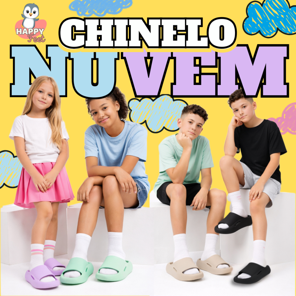 Chinelo Nuvem Infantil | Juvenil Escolar, passeio e  Super Macio e Antiderrapante barato promoção (21 ao 32) em Oferta na Shopee