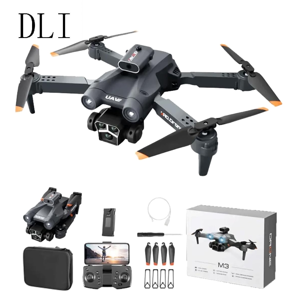 Dli 2.4G Drones Dobráveis ​​Wifi 4k Altura Zangão M3 Fixaram Zangões com Evitação Dupla da Câmera em Oferta na Shopee