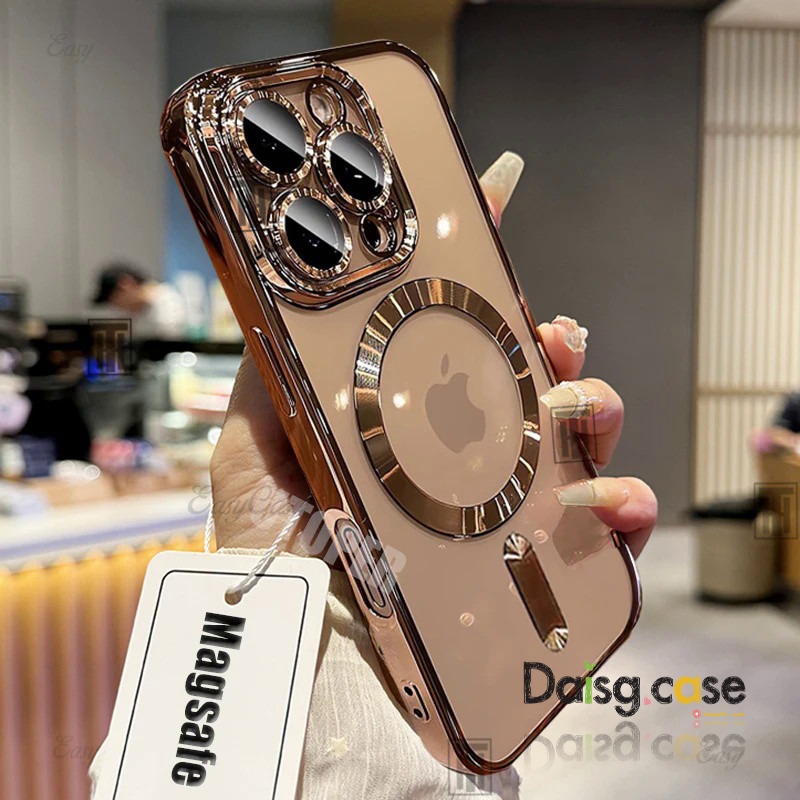 Capa Magnética com Textura CD para iPhone 11/12/13/14/15/16 Pro Max, 7/8 Plus em Oferta na Shopee