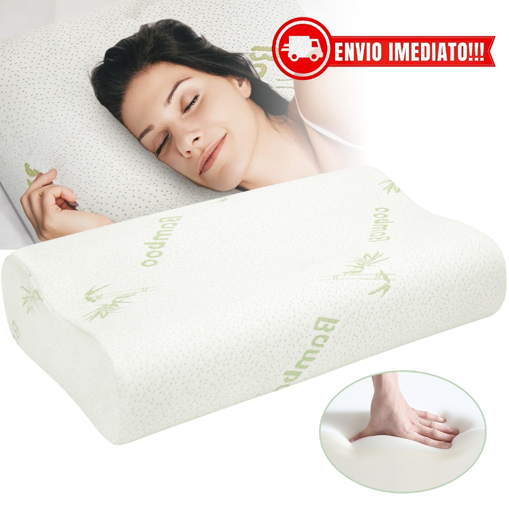 Travesseiro Ortopédico Cervical Nasa Original Antibacteriano C/Capa Fibra De Bambu em Oferta na Shopee