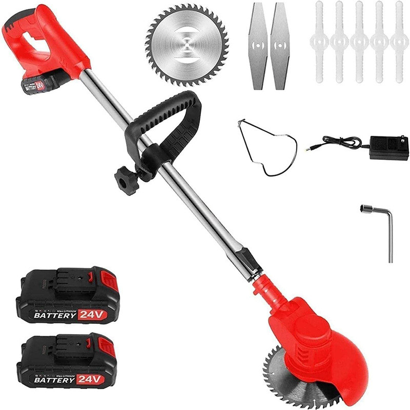 Kit Completo Roçadeira Elétrica 24V: Corte Grama, Galhos e Ervas Daninhas com 9 Acessórios Inclusos
