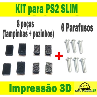 KIT Tampinha Protetora Parafuso PS2 slim com Parafusos Playstation 2 em Oferta na Shopee