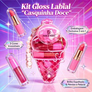 Melana Kit Gloss Labial Sorvete 3 Cores Chaveiro Mini Transparente Rosa Batom Brilho Lembrancinha em Oferta na Shopee