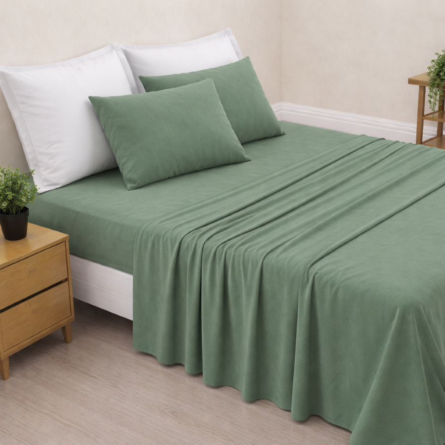 Jogo de Cama Casal Padrao 4 Peças Liso Completo 400 Fios
