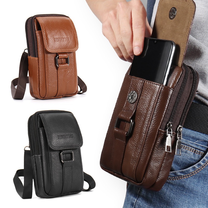 Cinturão Porta-Celular Masculino Bolsa Multi-Funcional De Couro PU Magnético Anti-Rasgo Obra Esporte Celular Crossbody
