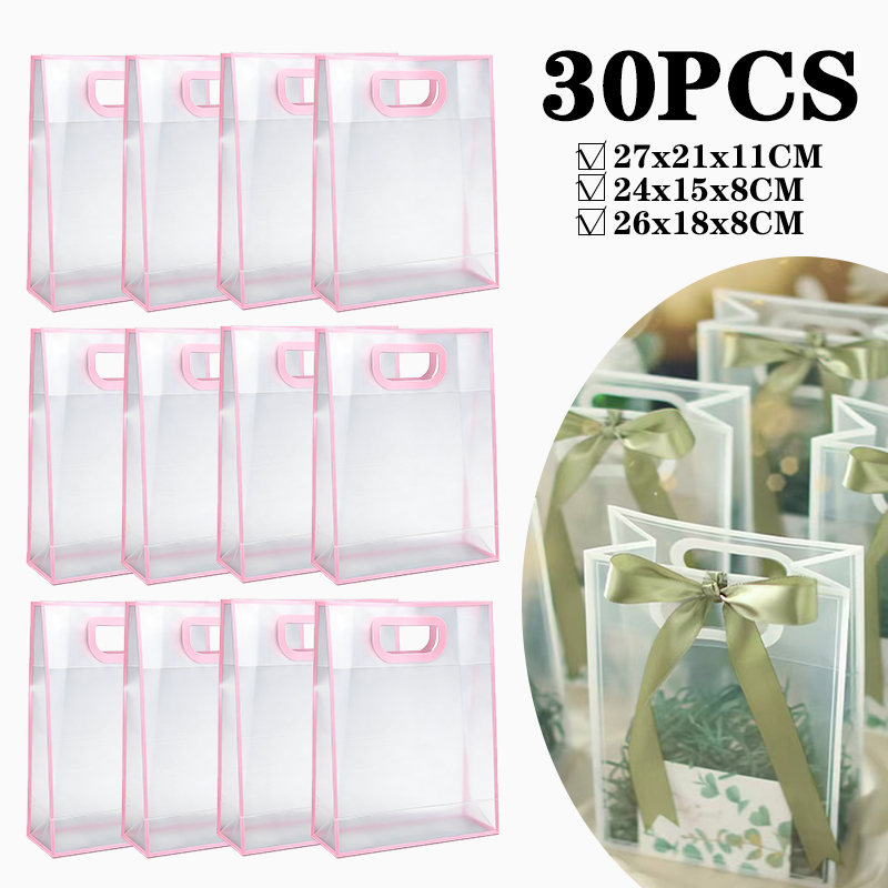Kit 10/20/30 PCS Sacolas Plástica Para Presente Com Borda Design
