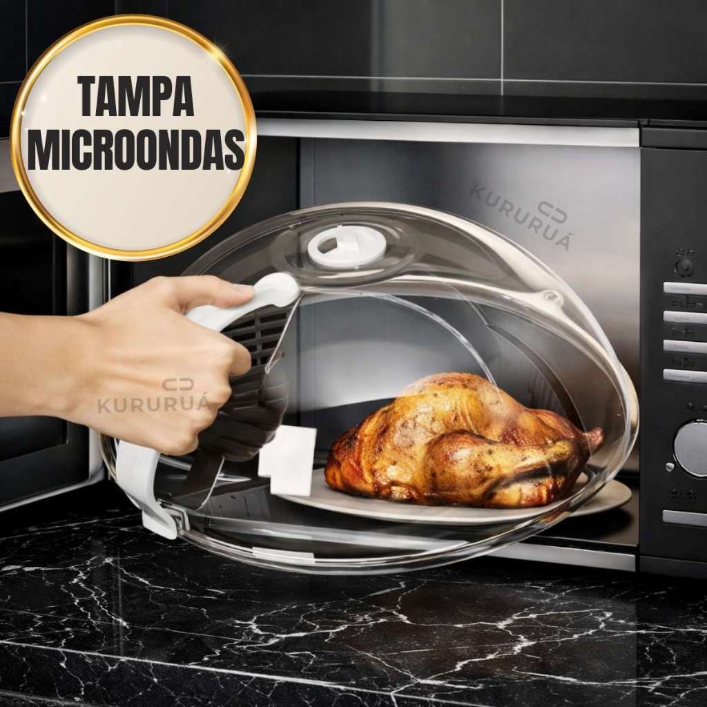 Tampa De Microondas Com Válvula Alça de Plástico Para Alimentos