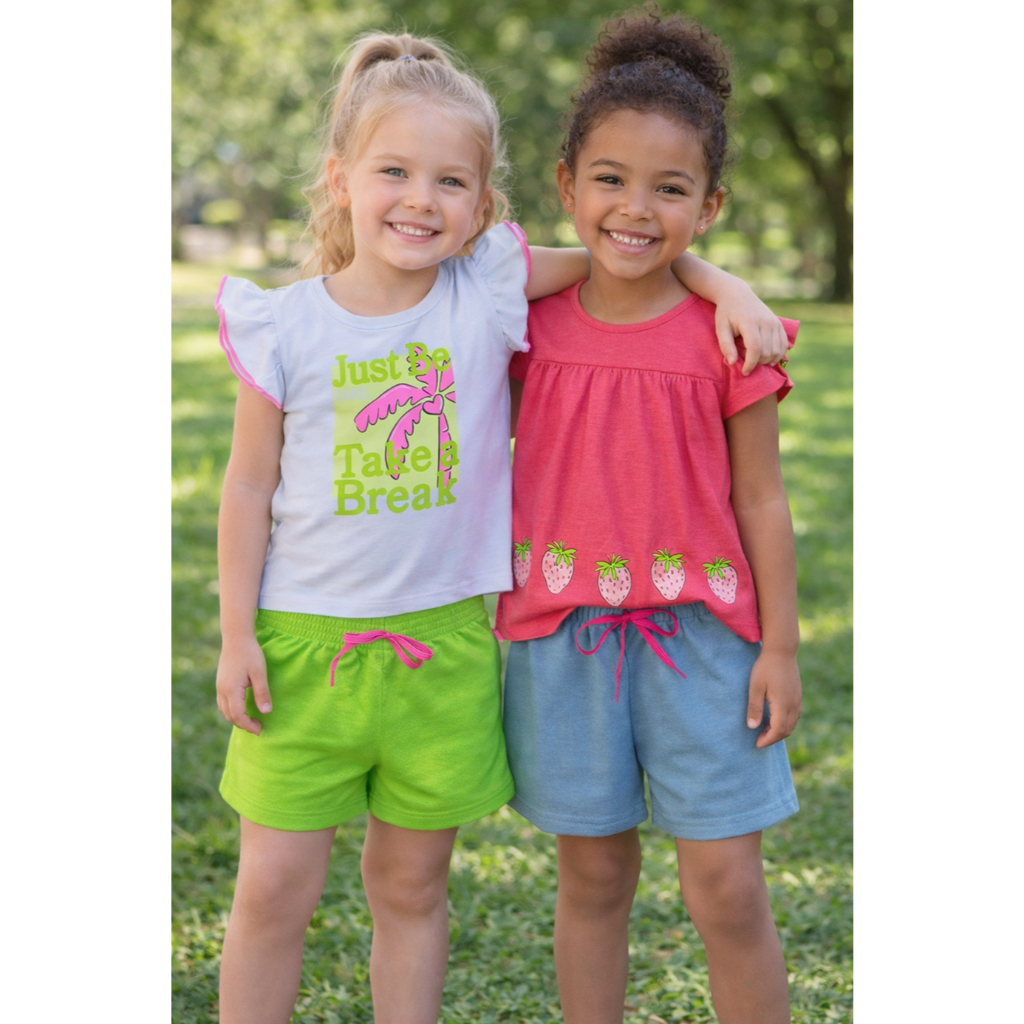 Kit 4 Peças de Roupas Infantil Menina Kit de Conjuntos de Roupa Infantil Menina Verão Feminino Bebê em Oferta na Shopee