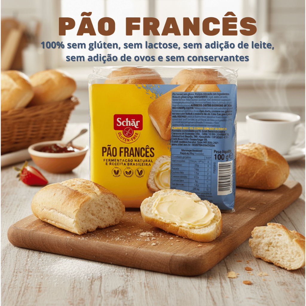 Pão Francês Schar Sem Glúten Sem Lactose para Celíacos Pré-Assado 100g em Oferta na Shopee