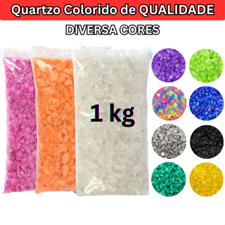 Cascalho Quartzo Colorido Para Decoração Aquários Etc 1 KG em Oferta na Shopee