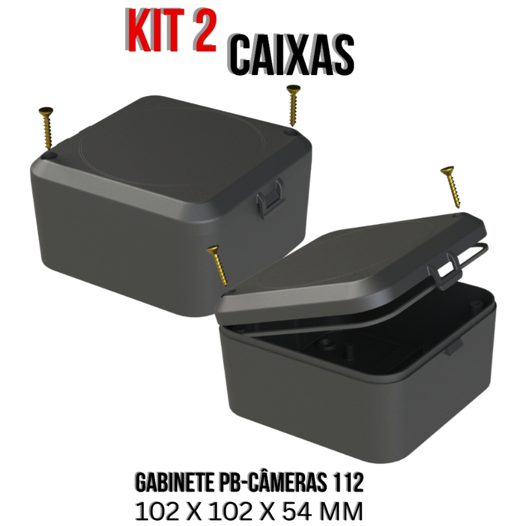 Kit 2 Caixas Herméticas Ip65 Gabinete Pb-Câmeras 112 Para Proteção de Câmeras e Componentes Eletrônicos 5015-K2