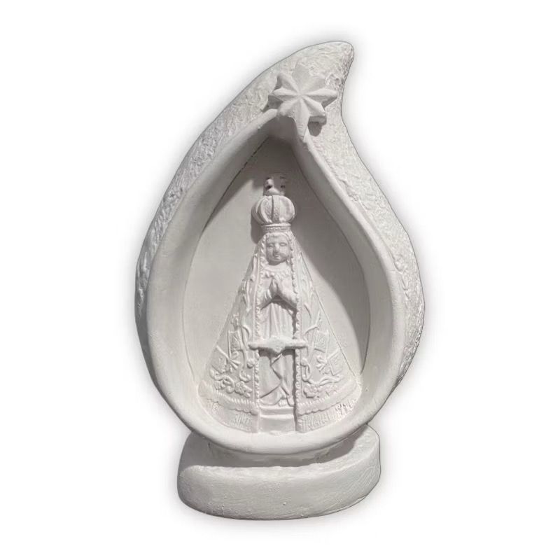 Molde de Silicone com Capa de Gesso Imagem Nossa Senhora Aparecida na Gota14cm