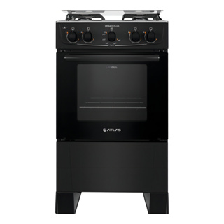 Fogão 4 Bocas Atlas Mônaco Plus Preto Com Mesa Inox E Acendimento Automático Bivolt em Oferta na Shopee