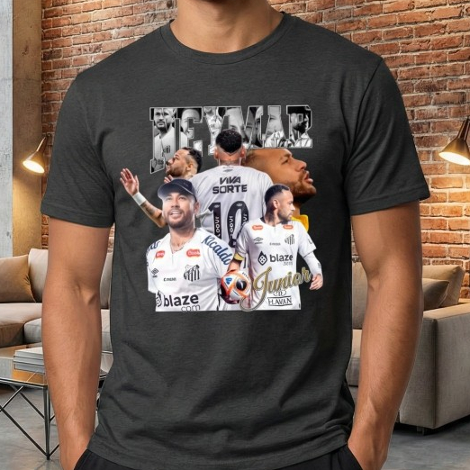 Camiseta Neymar Junior Njr Santos Futebol Clube Unissex 100% Algodão