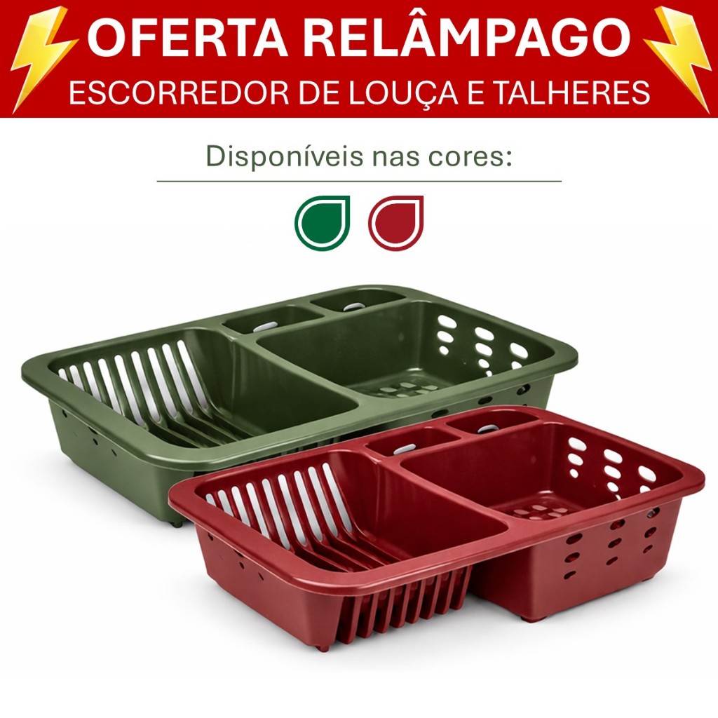 Escorredor de Louças Plástico Resistente | Organização e Praticidade para sua Cozinha em Oferta na Shopee
