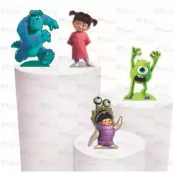 Kit de Display 4 de 20cm Totens para Decoração de Festa Monstros S.A em MDF Cortado a Laser