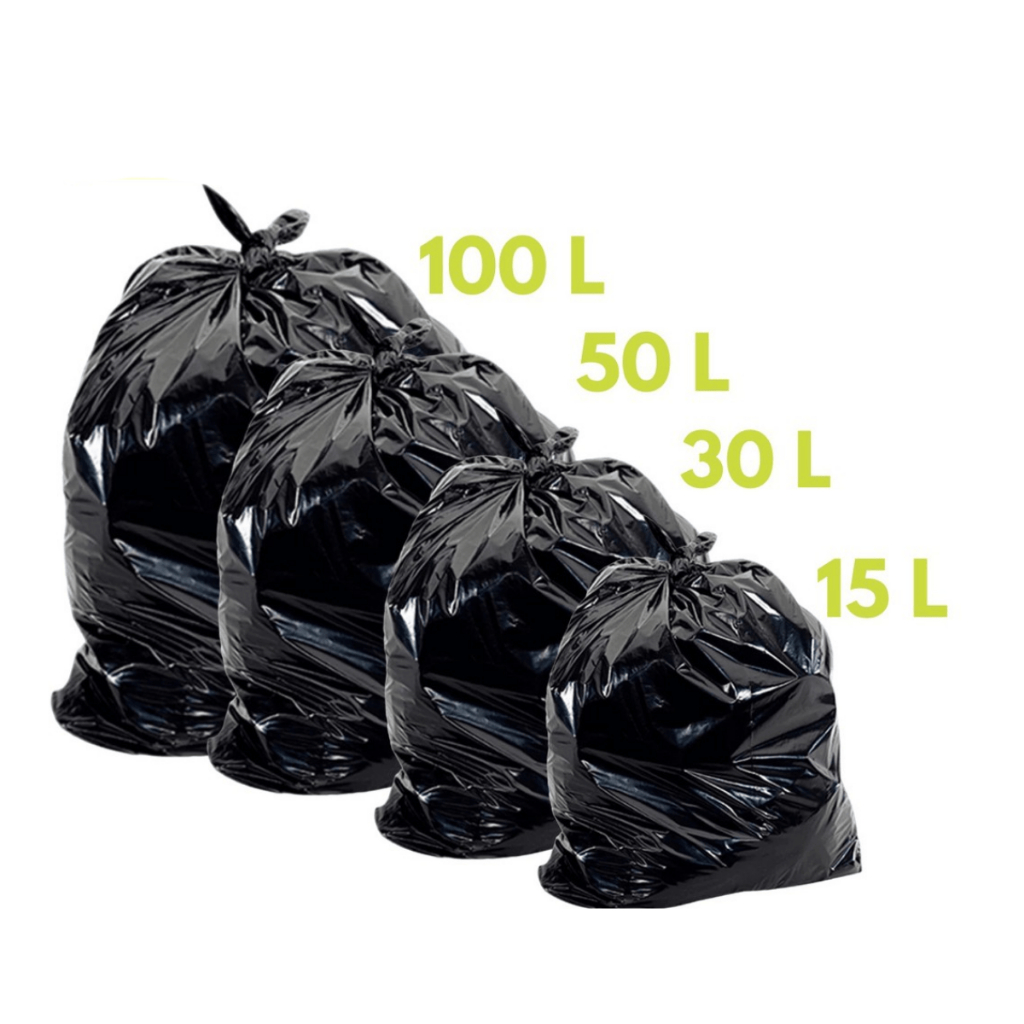 Kit Sacos de Lixo Preto Reforçado – Variações de 15 a 100 Litros