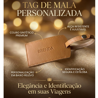 Identificador TAG de Mala Personalizado couro premuim viagem turismo em Oferta na Shopee