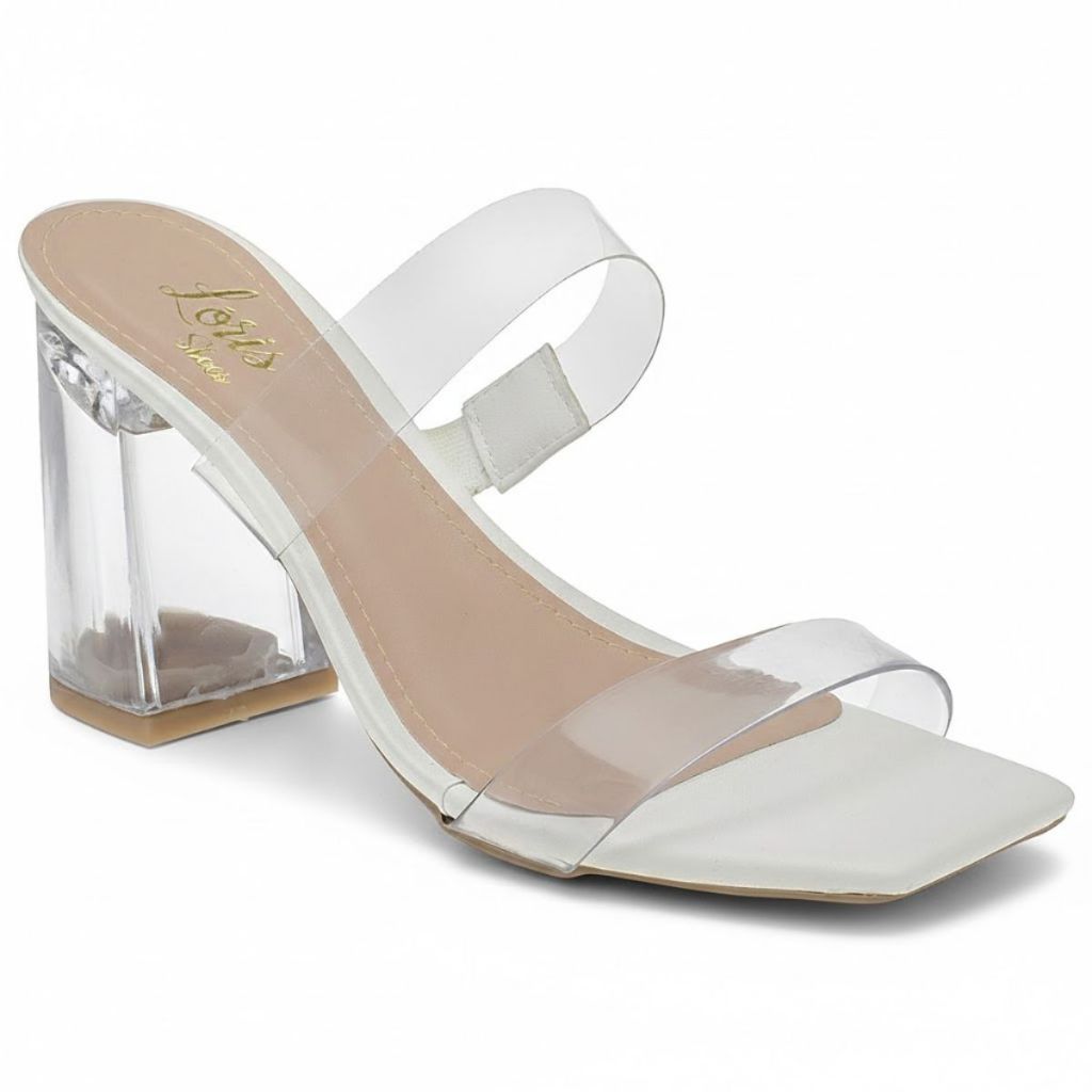 Tamanco Feminino Transparente Salto Grosso Alto Acrílico 156 em Oferta na Shopee