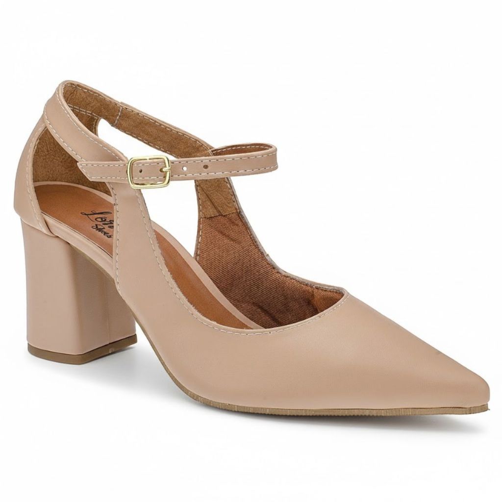 Sapato Feminino Scarpin Casual Bico Fino Lóris  Salto Médio Confortavel Macio 3040 em Oferta na Shopee