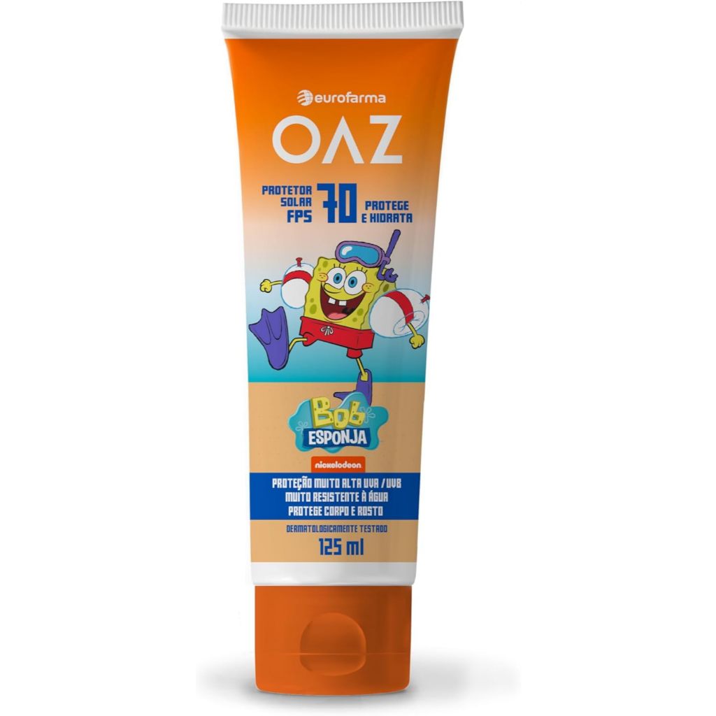 OAZ PROTETOR SOLAR INFANTIL BOB ESPONJA 70FPS 125ML