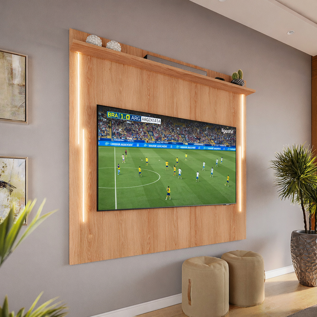 Painel Tv Movelove MDF MDP Led Para Tv Até 70 Polegadas Pronto Para Assistir Copa do Mundo FIFA 2026