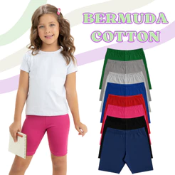 Bermuda Shorts Infantil Juvenil Cotton Algodão Menina Feminino Tamanho 1 ao 16