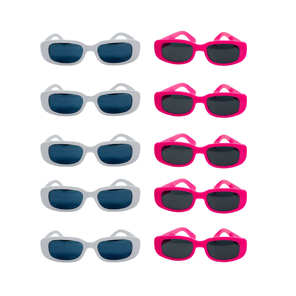 KIT 10 OCULOS TIK TOK RETRO FESTA FORMATURA EVENTO COR BRANCO E PINK em Oferta na Shopee
