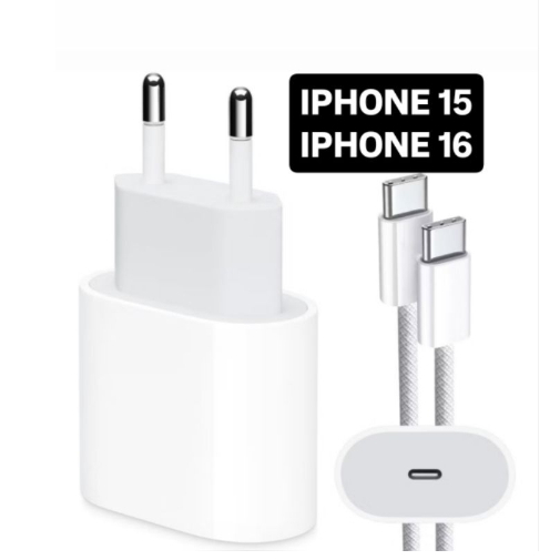Kit Carregador 1 Metro Para Iphone 15 e 16 Pro Max 35W Turbo Fonte USB-C + Cabo Tipo-C Tipo C de 1M Lacrado