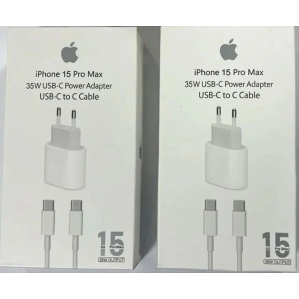 Kit Carregador 1 Metro Para Iphone 15 e 16 Pro Max 35W Turbo Fonte USB-C + Cabo Tipo-C Tipo C de 1M Lacrado
