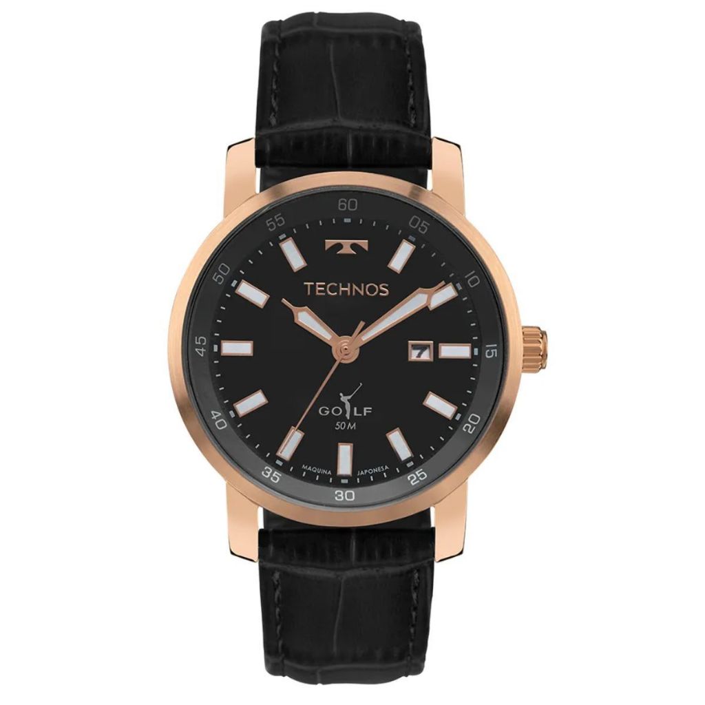 RELÓGIO TECHNOS MASCULINO GOLF COURO 2115TXX/0P
