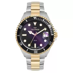 RELÓGIO TECHNOS MASCULINO ACQUA PRATA DOURADO 2415DX/1P