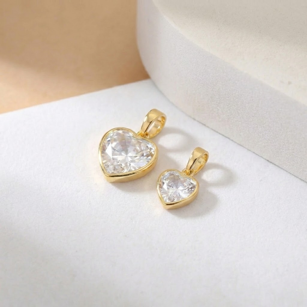 [ SEMI JOIA ] Pingente Coração Zircônia Variado Delicado Luxo Banhado Ouro 18k ou Prata Acessórios em Oferta na Shopee