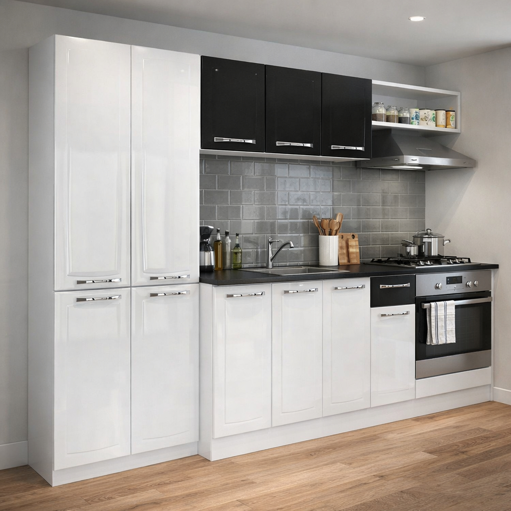 Cozinha Itatiaia Amanda Compacta 4 Pecas Branca e Preta em Oferta na Shopee