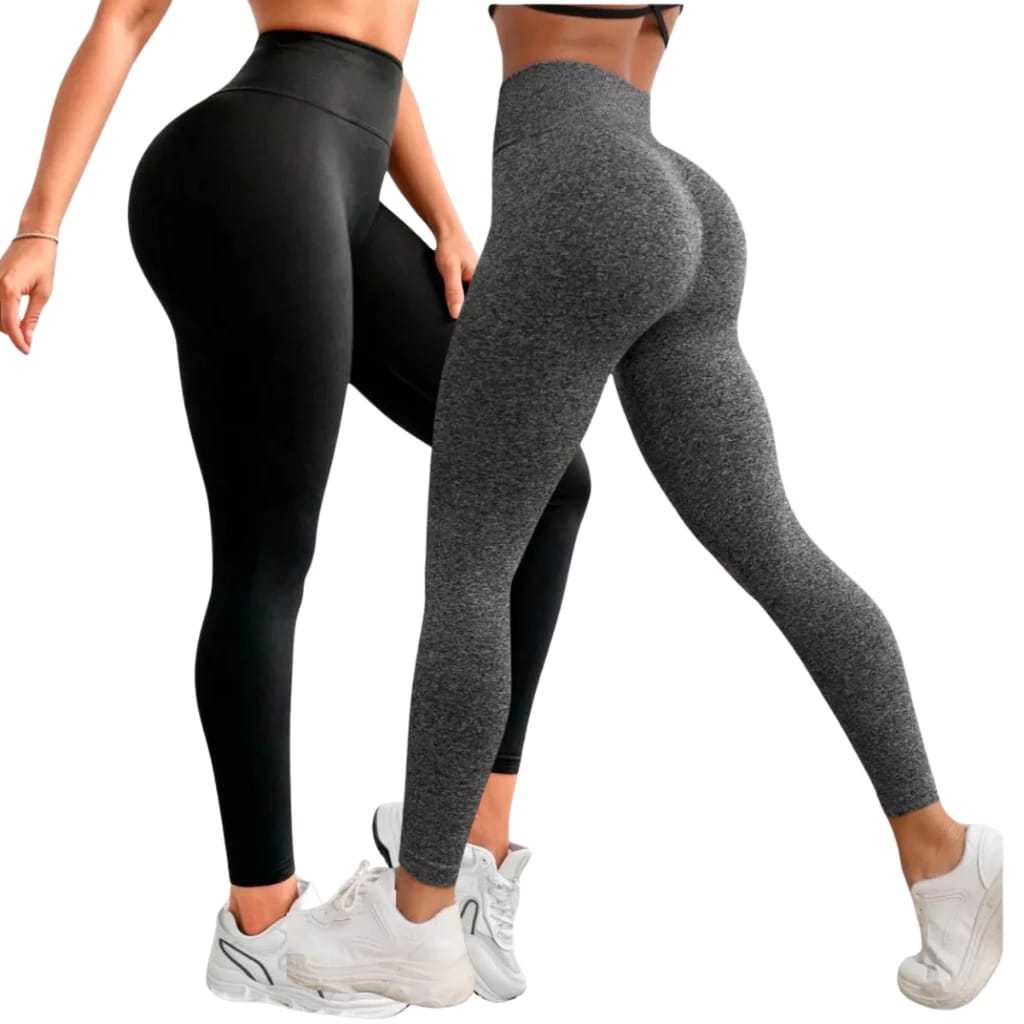 Kit 1 ou 2 Calça Legging Fitness Zero TransparencIa Academia Cintura Alta Suplex Importado Alta Compressão Modelador