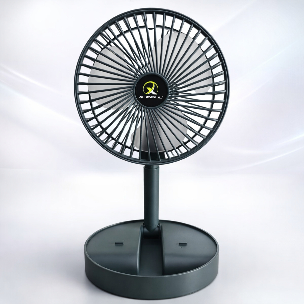 Mini Ventilador Portátil Dobrável De Mesa C/ Fio e Suporte 1 Velocidade