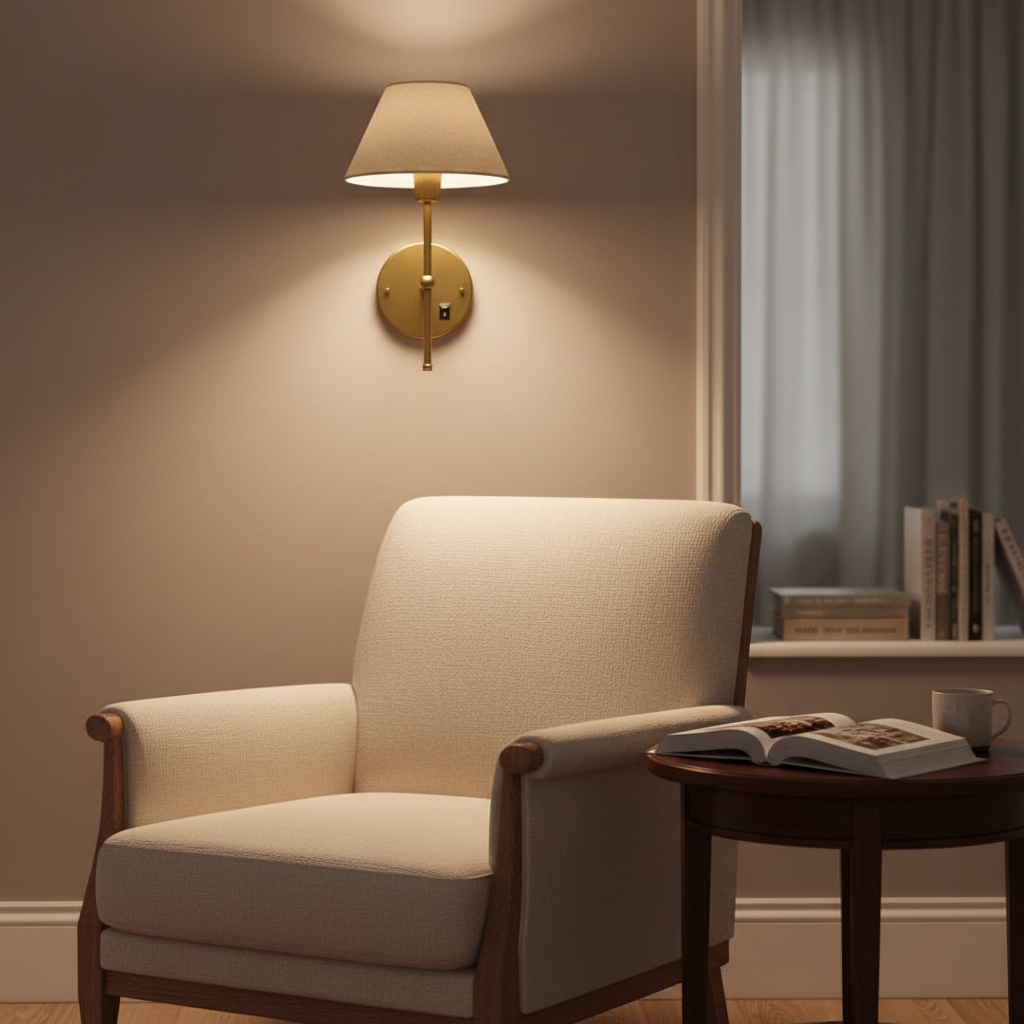 Imagem Arandela luminária de Parede Moderno Elegante Com Interruptor e Cúpula Ref 16 Para Decoração iluminação Casa