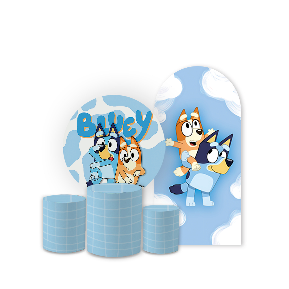 Kit Festa Infantil Capa para Painel + Trio de Cilindros Bl*ey Desenho Animado Decoração Colorida em Oferta na Shopee