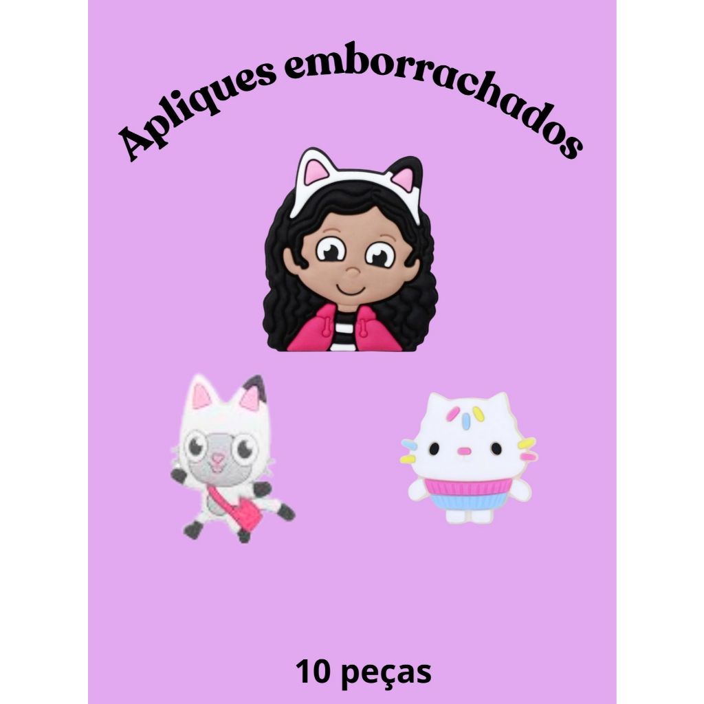 10 peças PORTA LAPIS Aplique emborrachado para lápis caneta tiara e laços enfeite Gabi Gaby armarinhos laceiras pin pins