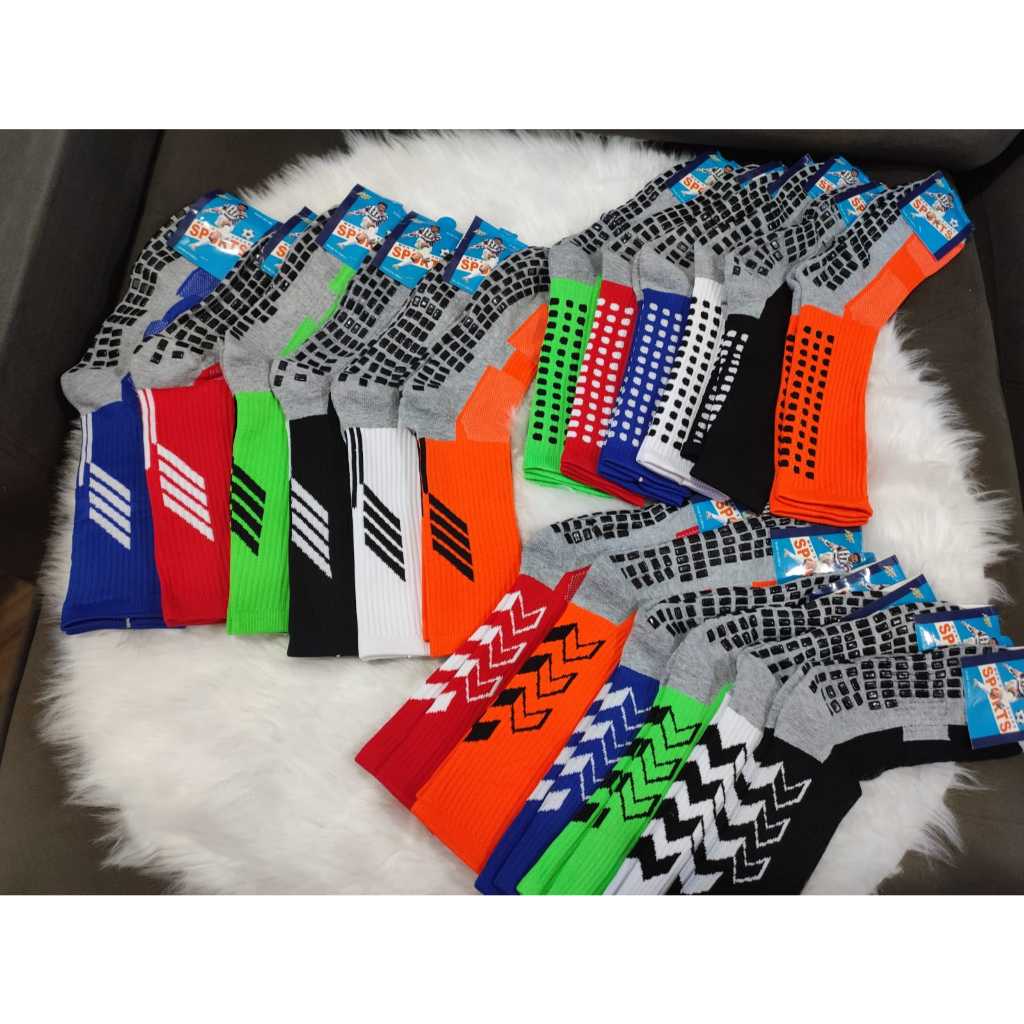 Kit Meias Esportivas Antiderrapantes Masculinas | Cano Médio | Futebol | Várias Estampas-cod:H03 em Oferta na Shopee