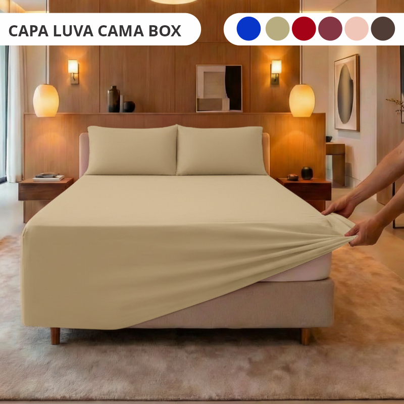 Lençol Luva Box Com Fronhas Malha Em Gel Capa Solteiro Casal Queen King