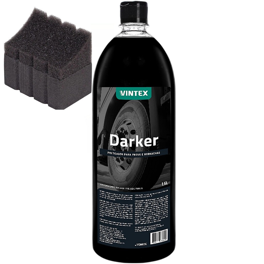 Preteador Para Pneus E Borrachas Darker 1,5l + Aplicador