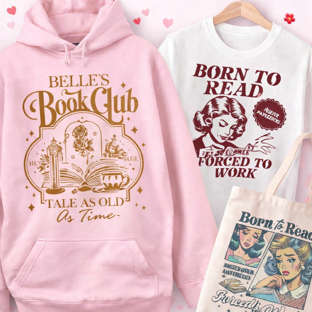 Kit 3 Item Camiseta Ecobag e Moletom Canguru Club Literario Presente Para Namorada Envio Imediato